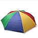 Accinouter Head Headband Umbrella Hat, Folding Headwear 26” Elastic Headband Sun Rain Gardening Umbrella Hat Cap for Party, Fishing Campaing (Rainbow, 14.2
