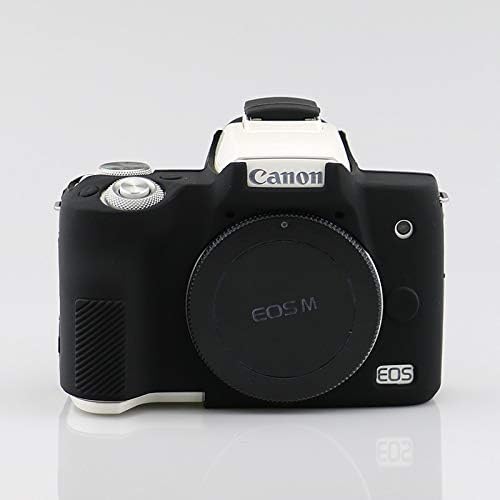 HellowPower Canon M50 Camera Housing Camera Body Case Cover Soft Silicone Protective Accessory Rubber Detachable Protection Camera Bag for Canon M50 Digital Camera (Black)