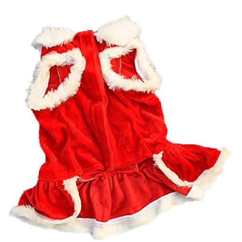 Ollypet Dog Christmas Costume for Small Dogs Girl Pet Dress for Holiday Puppy Cat Winter Clothes (S)