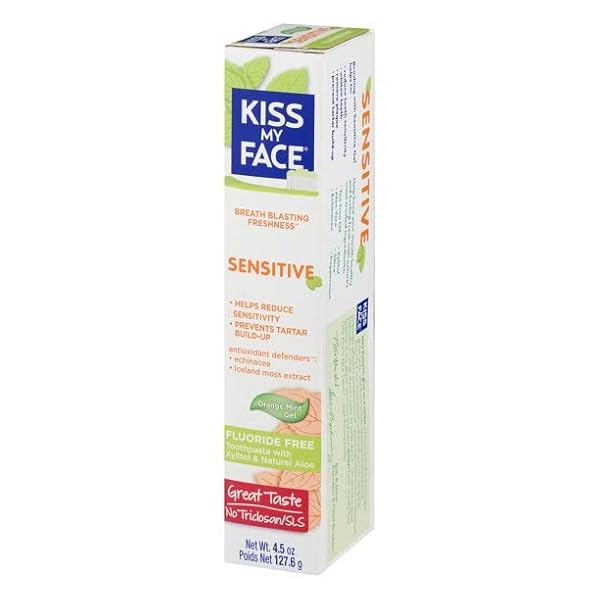 KISS MY FACE FLUORIDE FREE SENSITIVE TOOTHPASTE 4.5 OZ (PACK OF 2)