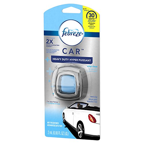 Febreze Car Air Fresheners, Heavy Duty Crisp Clean, Odor Eliminator for