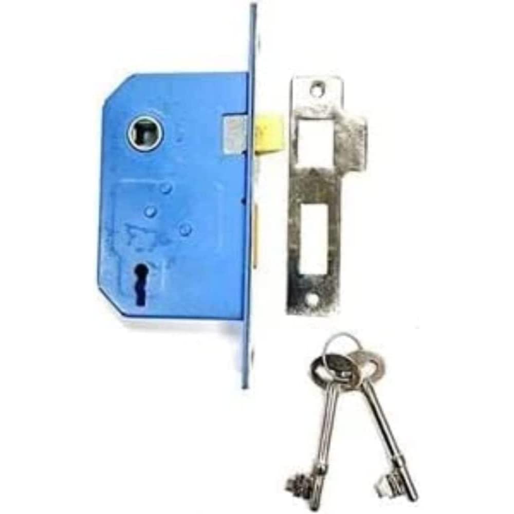 Merriway BH06050 2-Lever CP Plate Sash-Lock, 63 mm, 2.1/2-Inch, Silver
