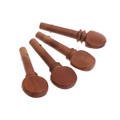 JAGENIE 4pcs 1/8 1/4 1/2 3/4 4/4 Jujube Wood Violin Tuning Pegs Endpin Set Replacement