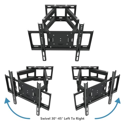TDOO TV Wall Mount Stand for 26-75 Inch TVs - Dual Articulating Arms, Tilt Swivel Extension Wall Mount TV Bracket for Flat Curved LED LCD Screen TVs, Universal Stand Holds Up to 40kg