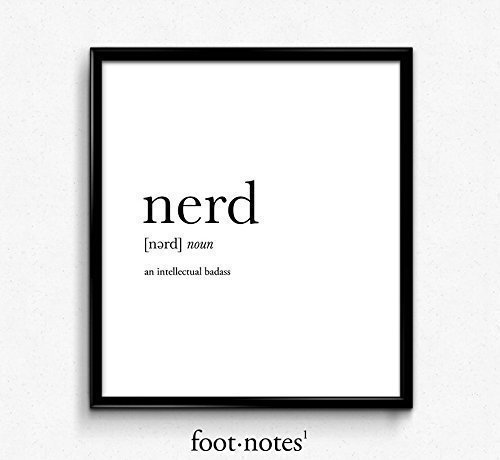 Nerd definition, dictionary art print, funny poster, poster