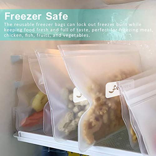 Reusable Gallon Freezer Bags 5 Packs 1 Gallon Ziplock Leakproof Reusable Gallon Bags EXTRA