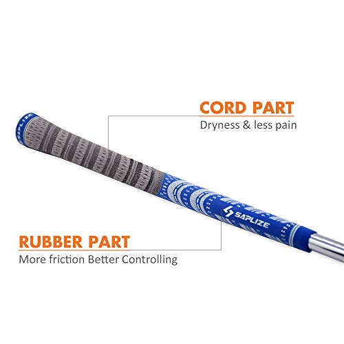 Jaya Golf Grips with Tape, Golf Club Grips, Corded Rubber, Midsize, Light Blue, Set of 13 Grips - Thumbnail 2