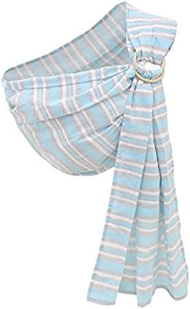 Cuby Breathable Baby Carrier Mesh Fabric, Ideal for Summers/Beachhe Adjustable Ring Sling Baby Carrier. Ergo Friendly (Blue Stripes)