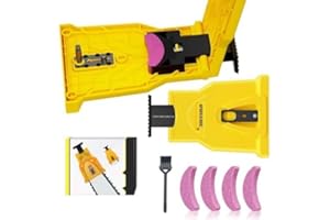 OMCCHK Portable Chainsaw Sharpener with 4 Fast Sharpening Stones, Universal Chainsaw Blade Sharpener, Chainsaw Teeth Sharpener, Chain Saw Sharpener Tool for 12/14/16/18/20/22 Inches Chain Saw Bar