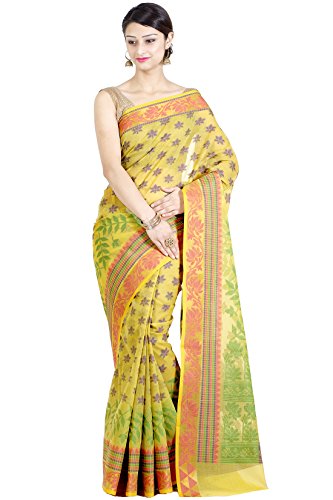 Chandrakala Lemon Banarasi Cotton Blend Saree