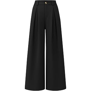 ZESICA Women's Wide Leg High Waisted Dressy Casual Pants | Pleated Palazzo Pant, Office Work Outfits, Business Casual Outfits