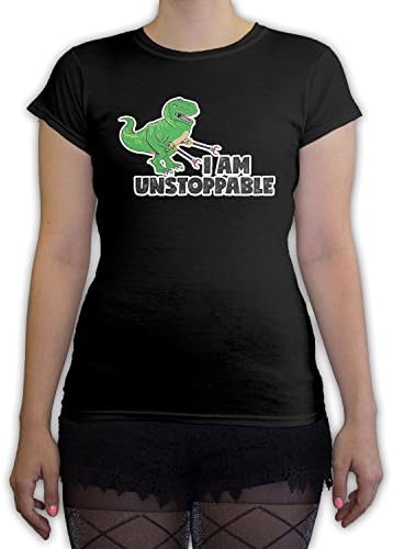 Death By Novelty - I Am Unstoppable T-Rex Women's Fashion T-Shirt Black
