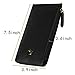 BaoLan Womens Wallets Bifold Multi Card holder Case Thin Long Wallet for Women with Zipper Pocket Black