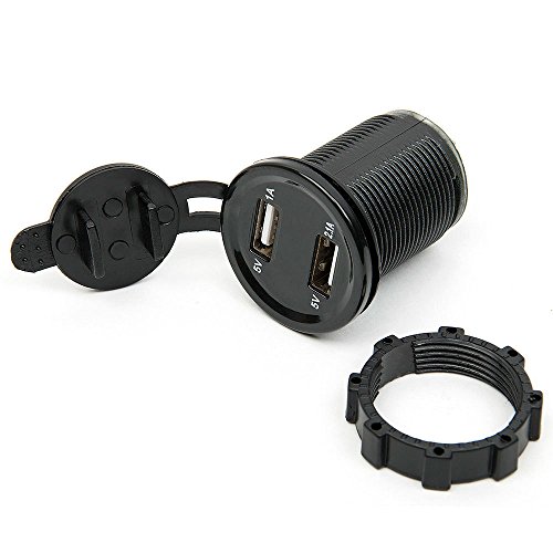 Cyhulu 12V DC Motorcycle Car 3.1A Dual USB LED Charger Socket Voltage Voltmeter Panel - Thumbnail 2