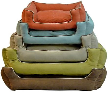 Carolina Pet Microfiber Kuddle Lounge Low Profile Bed for Pets, Large, Chocolate/Khaki