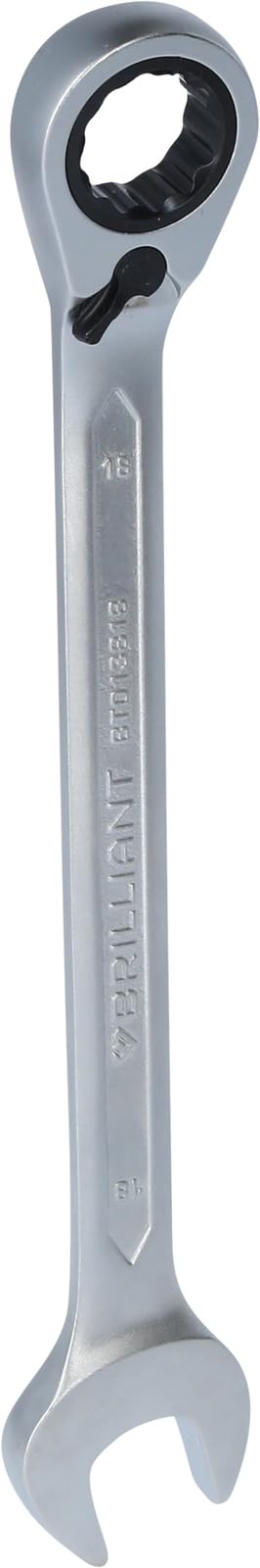 BRILLIANT TOOLS BT013818 Ratchet Ring Spanner 18mm [Powered by KS Tools]