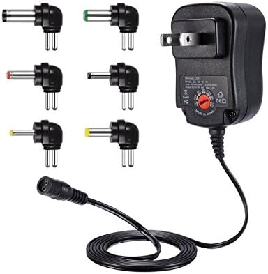 AC/DC Adapter,Hibro 3-12V Adjustable Switching Power Supply Selectable Adapter with Micro USB Plug 30W DC Converter for Household Electronics (Adapter)