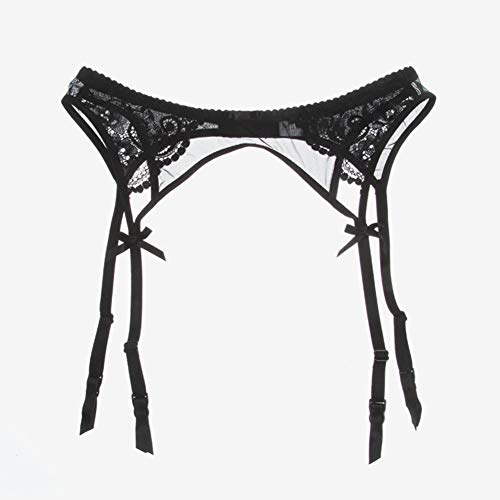 Varsbaby Women Sexy Lace Suspender Garter Belt for Thigh High Stockings (N019DD, Black3, M) - Thumbnail 3