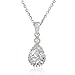 Bonita Jewelry 14k White Gold Plated Dainty Necklace - Teenage Girl Gifts - Cubic Zirconia Necklace for Teen Girls