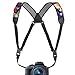 USA Gear DSLR Camera Strap Chest Harness with Quick Release Buckles, Geometric Neoprene Pattern and Accessory Pockets - Compatible with Canon, Nikon, Sony Point and Shoot and Mirrorless Cameras