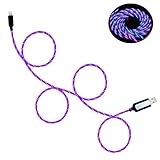Led iPhone Charger, BUSOH [Apple MFi Certified] 3 Feet Led iPhone Charging Cable, 360° Visible Flowing Led Quick Charger for iPhone Xs/X/XR/Max/8/7/6/Plus/5 (Flowing Purple)