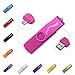 Techkey OTG USB Flash Drive for Cell Phones,Tablets and PCs,Key Chain Included,Watercolor Series,16GB,Rose Pink
