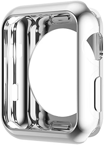 Kelice Apple Watch Sport Case 38mm, Soft and Light TPU Cover for Apple Watch 42mm Series 3, Series 2, Series 1(38mm Silver)