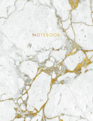 Notebook: Beautiful White Marble with Gold Inlay and Gold Lettering - Marble & Gold Journal | 150 College-ruled Pages | 8.5 x 11 - A4 Size (Marble and ... - Journal, Notebook, Diary, Composition Book)