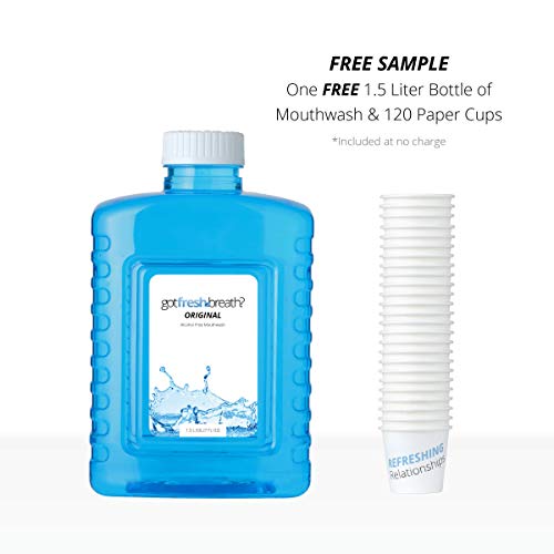 Manual Mouthwash Dispenser (White) for GotFreshBreath AlcoholFree