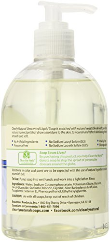 Clearly Natural Liquid Glycerine Soap, Unscented, 12 Ounce (Pack of 2)