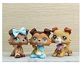 LPSOLD LPS Collie Lot 2452 893 58 Sage Paw Up Tan Brown Different Blue Eyes Dog Puppy with Accessories Bow Wings Collar Bones Lot Collection Kids Boy Girl Gift Set