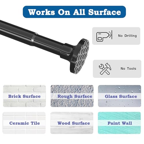 Extra Length Telescopic Curtain Rod, 3M Telescopic Curtain Rod, Telescopic Tension Rod for Bathroom, Bedroom (190-360cm, Diameter 32mm)