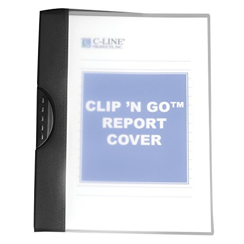 C-Line Clip 'N Go Swing Clip Report Cover, 30-Sheet Capacity for 8.5 x 11-Inch Inserts, 1 Report Cover, Frosted, Color May Vary (99326)
