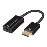 DP to HDMI (4K x 2K), CableCreation (DP1.2 Ver.) DisplayPort to HDMI Adapter, 3D Audio/Video Converter, Black Color