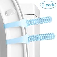 Toilet Seat Handle 2 Pcs Silicone Raise Lifter Seat Cover Clean Way Avoid Touching for Bathroom, Rest Room, Washroom, Lavatory (Light Blue)