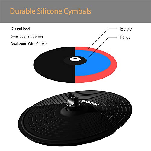 HXW SD615 Electric Drum Set Electronic Drum Kit With Quiet Mesh Pads