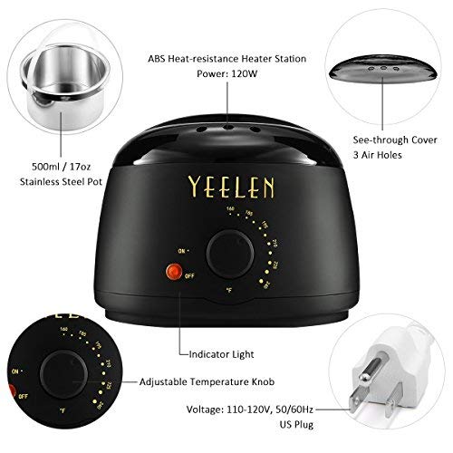 【Peppermint Essential Oil】Yeelen Wax Warmer Hair Removal Waxing Kit