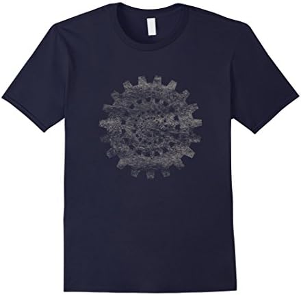 Men's Shrinking Gear Engineering Fractal Distressed T-Shirt 3XL Navy