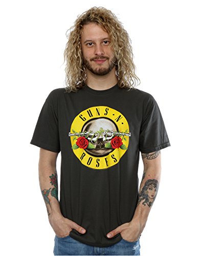Guns N Roses Men's Bullet Logo T-Shirt Large Light Graphite
