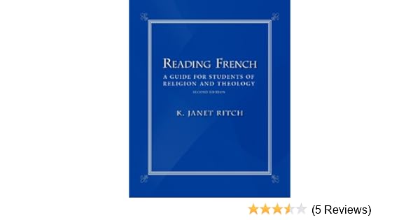 Amazoncom Reading French A Guide For Students Of Religion - 
