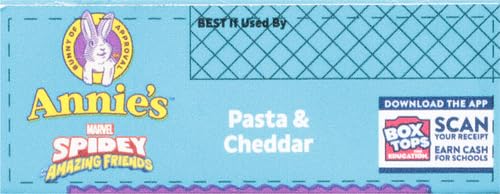 ANNIE’S MARVEL SPIDEY AND HIS AMAZING FRIENDS MACARONI AND CHEESE, PASTA AND CHEDDAR, 6 OZ