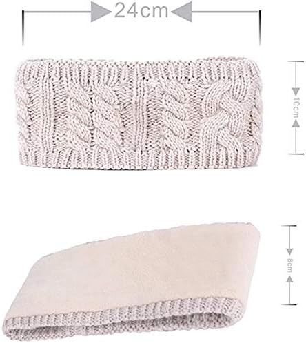 AnJuHoPa Women Headband Knitted Ear Warmer for Women Teens Winter Headband Beige, 1 Beige(common Thickness) - Image 5