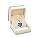 PREKIAR Heart Cremation Urn Necklace for Ashes Urn Jewelry Memorial Pendant with Fill Kit and Gift Box - Always on my mind forever in my heart (Sky blue)