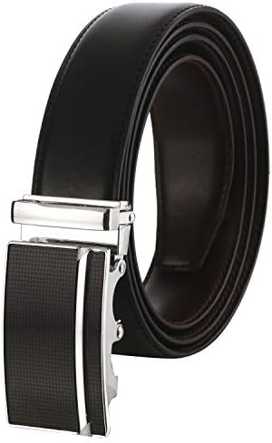 Labnoft Men's Reversible PU Leather Belt with Automatic Buckle, Black and Brown, Free Size