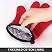 Aibrisk Silicone Oven Mitts and Pot Holders,4PCS Thicken Heat Resistant Flexible Non-Slip Surface Cooking Gloves and Potholders Trivet Mats for Safe Oven BBQ Kitchen Counter Hot Dishes or Pans（Red）