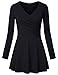 Timeson Women's Long Sleeve Crossover V Neck Wrap Front Pullover Casual Peplum Top