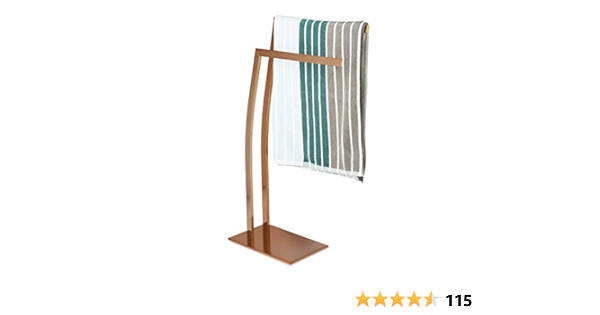 Relaxdays Toallero de Pie WIMEDO Rectangular, Acero, Cobre ...