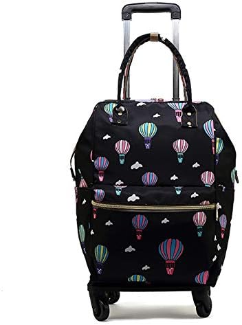 ZLX for Female Mute Caster Trolley Backpack Portable disassembly Folding Lever Travel Boarding Bag Duffel Bag
