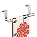 mDesign Adjustable, Expandable Kitchen Over Cabinet Towel Bar - Hang on Inside or Outside of Doors, Storage for Hand, Dish, Tea Towels - 9.25