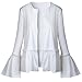 Kumer Women's 3/4 Sleeve Casual Work Office Blazer Open Front Cardigan Mini Blazer Jacket